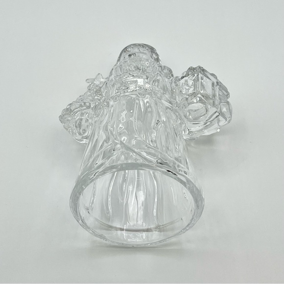 Old World Santa Claus Candle Holder Crystal Glass Christmas ISC Vintage USA 7.5” - Picture 10 of 12